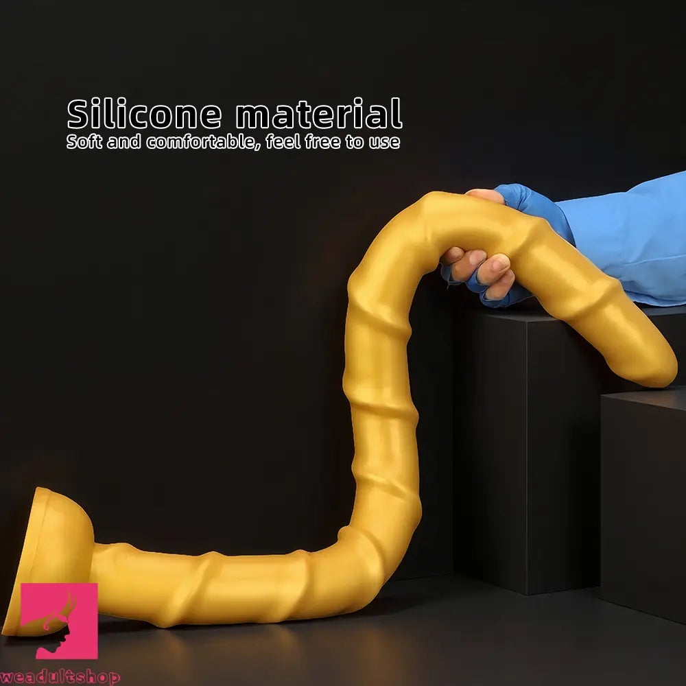 33.46in Golden Silicone Super Long Huge Dildo Couples Pleasure Solo