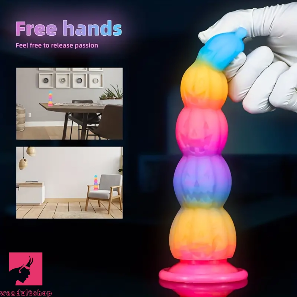 7.87in 11.02in Silicone Halloween Pumpkin Anal Plug Luminous Dildo 7.87in 11.02in Silicone Halloween Pumpkin Anal Plug Luminous Dildo