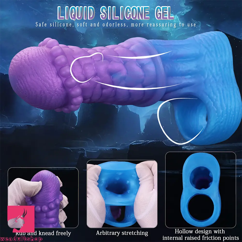 5.9in 6.29in 6.69in Hollow Spiked Horse Dildo Sleeve For Prostate Real Love