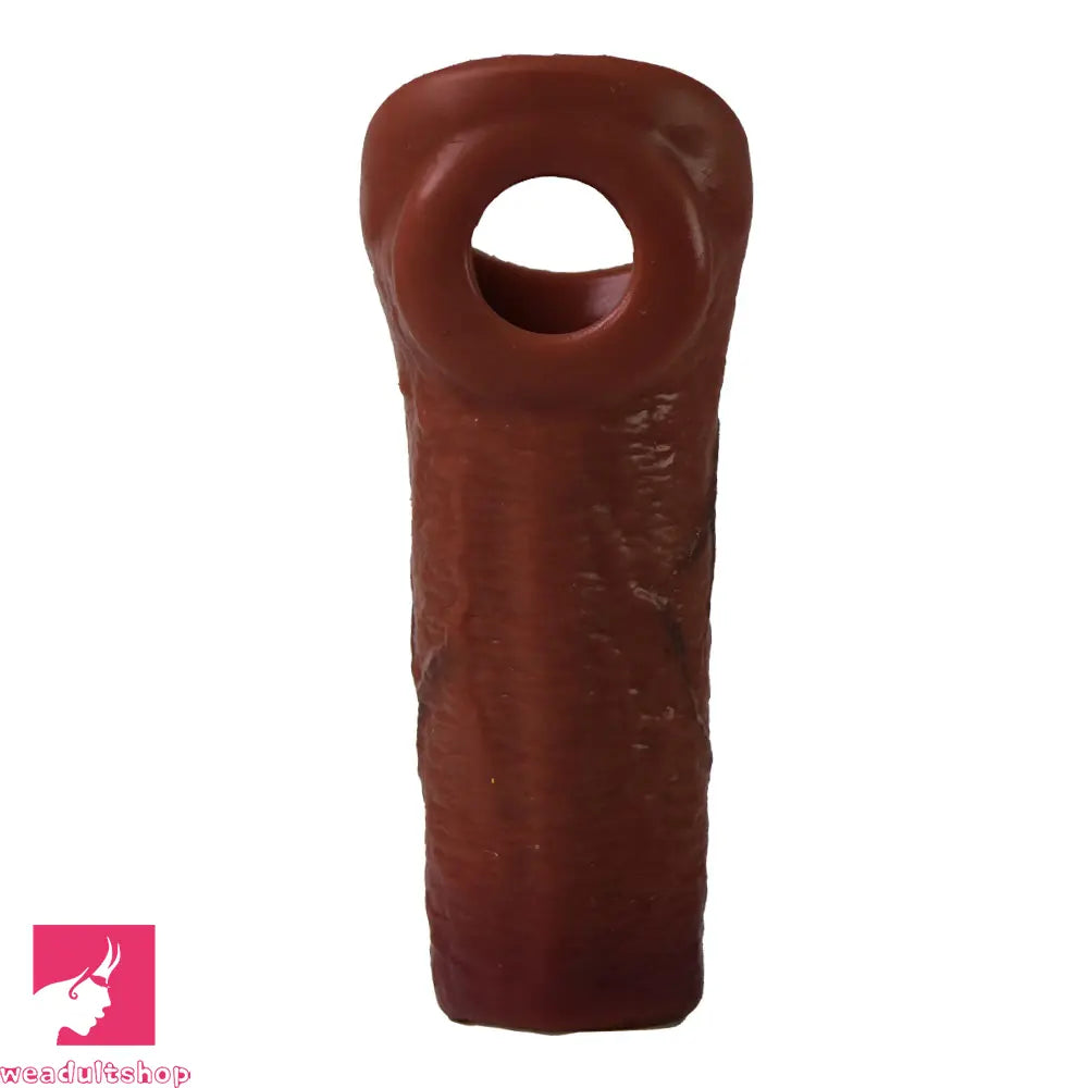 6.3in Round Design Real Veins Silicone Cock Dildo Sleeve For G-Spot Cock