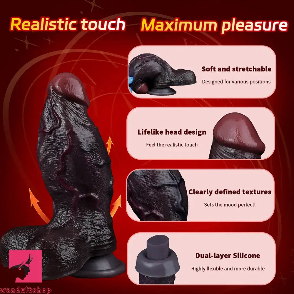 6.5in Dual Density Silicone Soft Real Feeling Dildo Adult Intimacy Love Toy