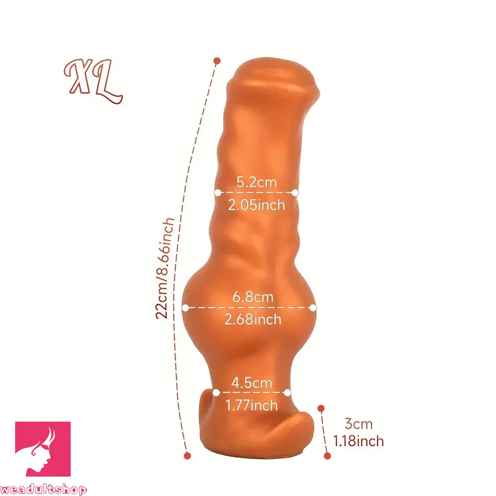 3.94in 7.48in 8.66in Soft & Flexible Silicone Anal Dildo Secure Knot Cock Toy