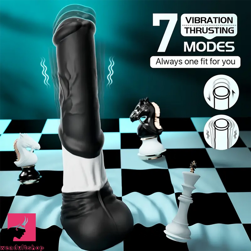 11.8in Silicone Vibrating Thrusting Horse Cock Soft Big Dildo Penis G Spot