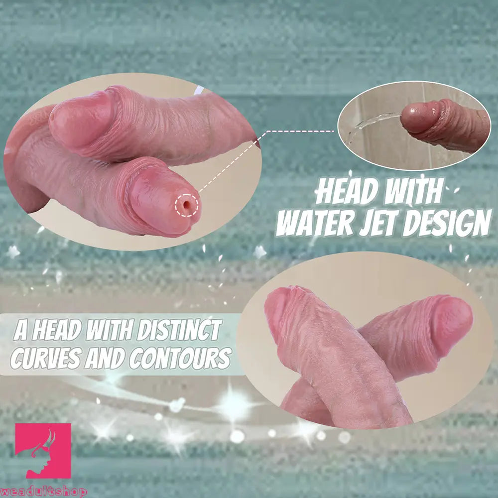 7.08in Dual Layer Silicone Squirting Soft Dildo For Prostate Massage Stimulation