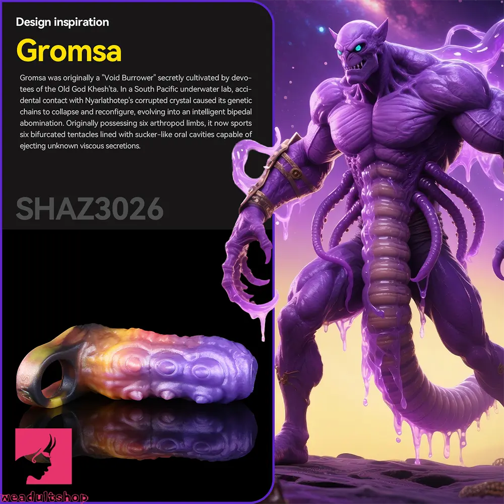 4.56in Gromsa Tentacle Silicone Soft Dildo Sleeve Cock Extender Sex Toy