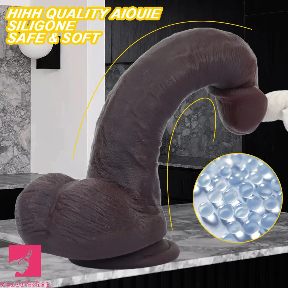 8.67in Double Layer Silicone Soft Big Dildo For Vaginal Massage Masturbation