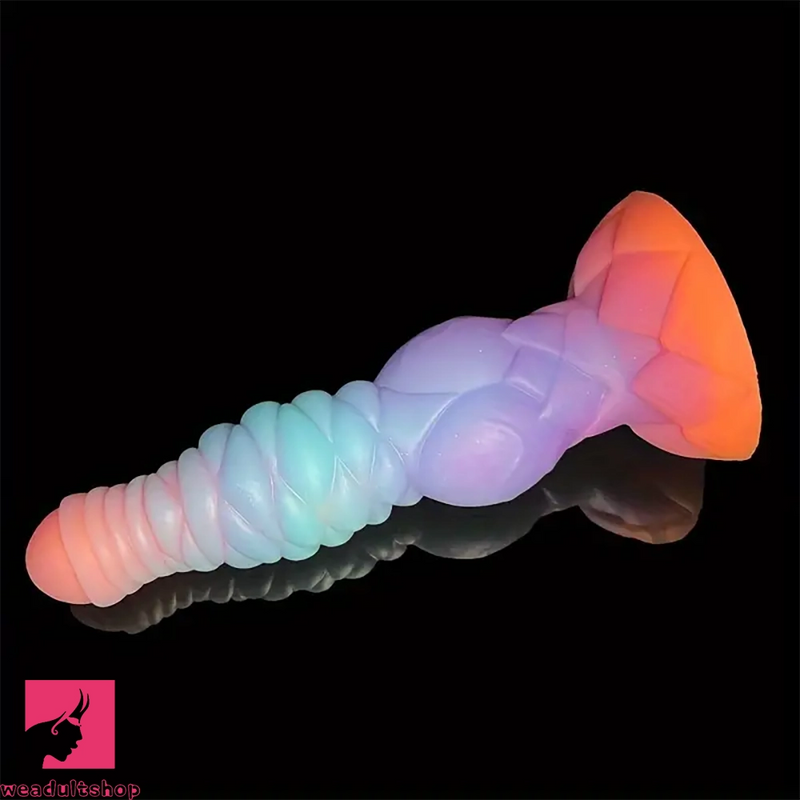 9.84in Silicone Luminous Big Dildo Animal Knot Anal Glow In Dark Prostate