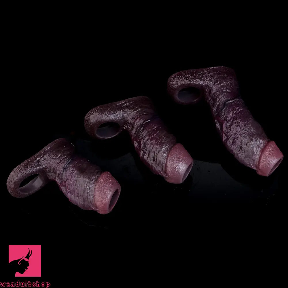 4.09in 4.64in 5.51in Lifelike Cock Soft Silicone Flexible Real Dildo Sleeve