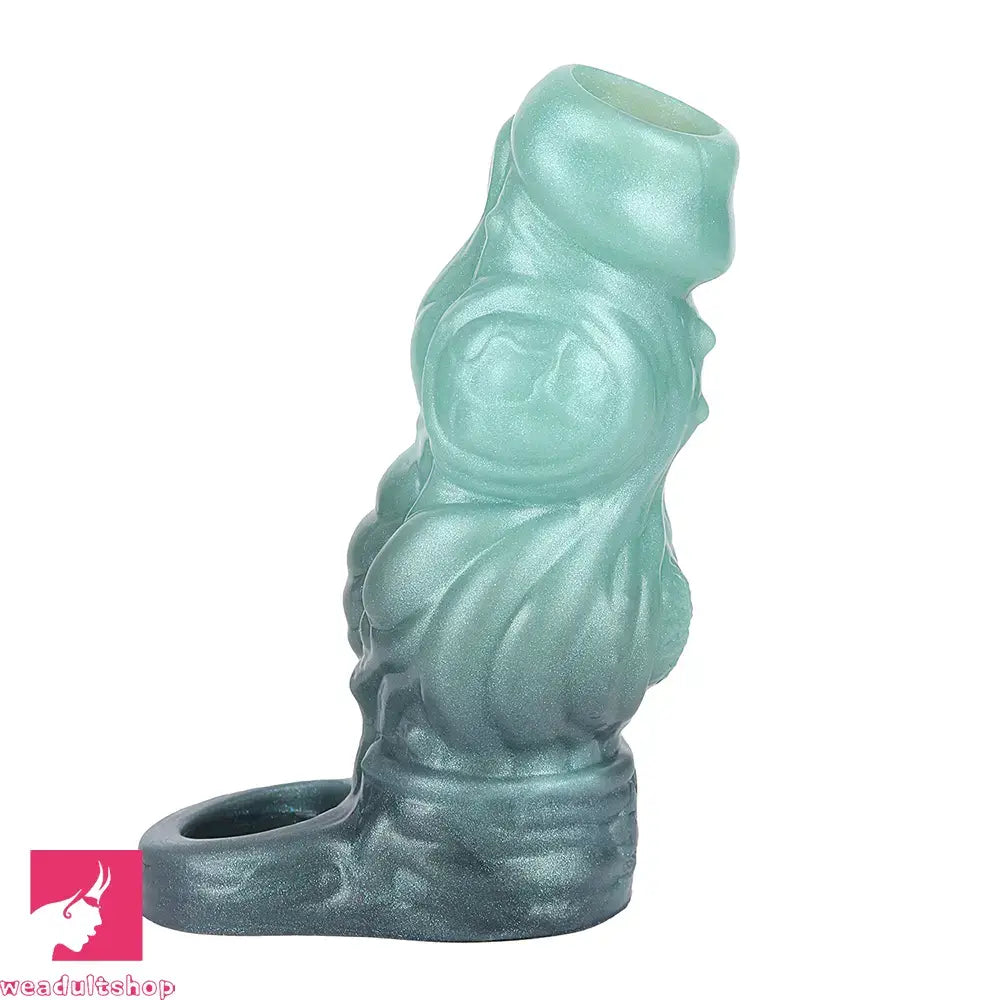4.6in 5.62in 6.49in Silicone Knot Penis Dildo Sleeve For Women Men Couples