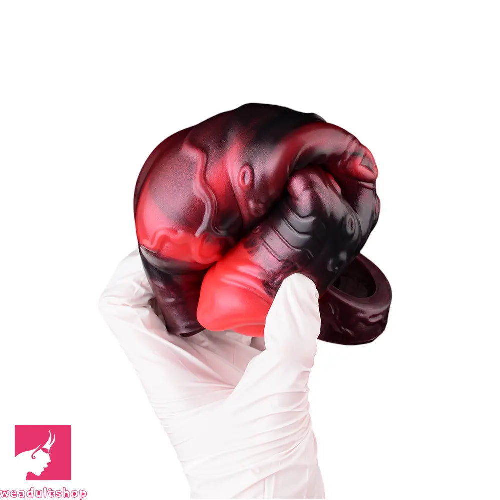 5.98in 7.09in Silicone Tentacle Cock Sleeve Knot Vibrating Hollow Dildo