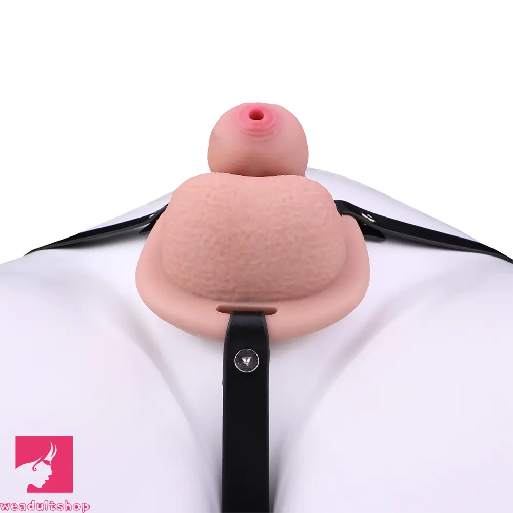 2.36in Silicone Soft Mini Cock Cage Strap on Chastity Dildo With Lock