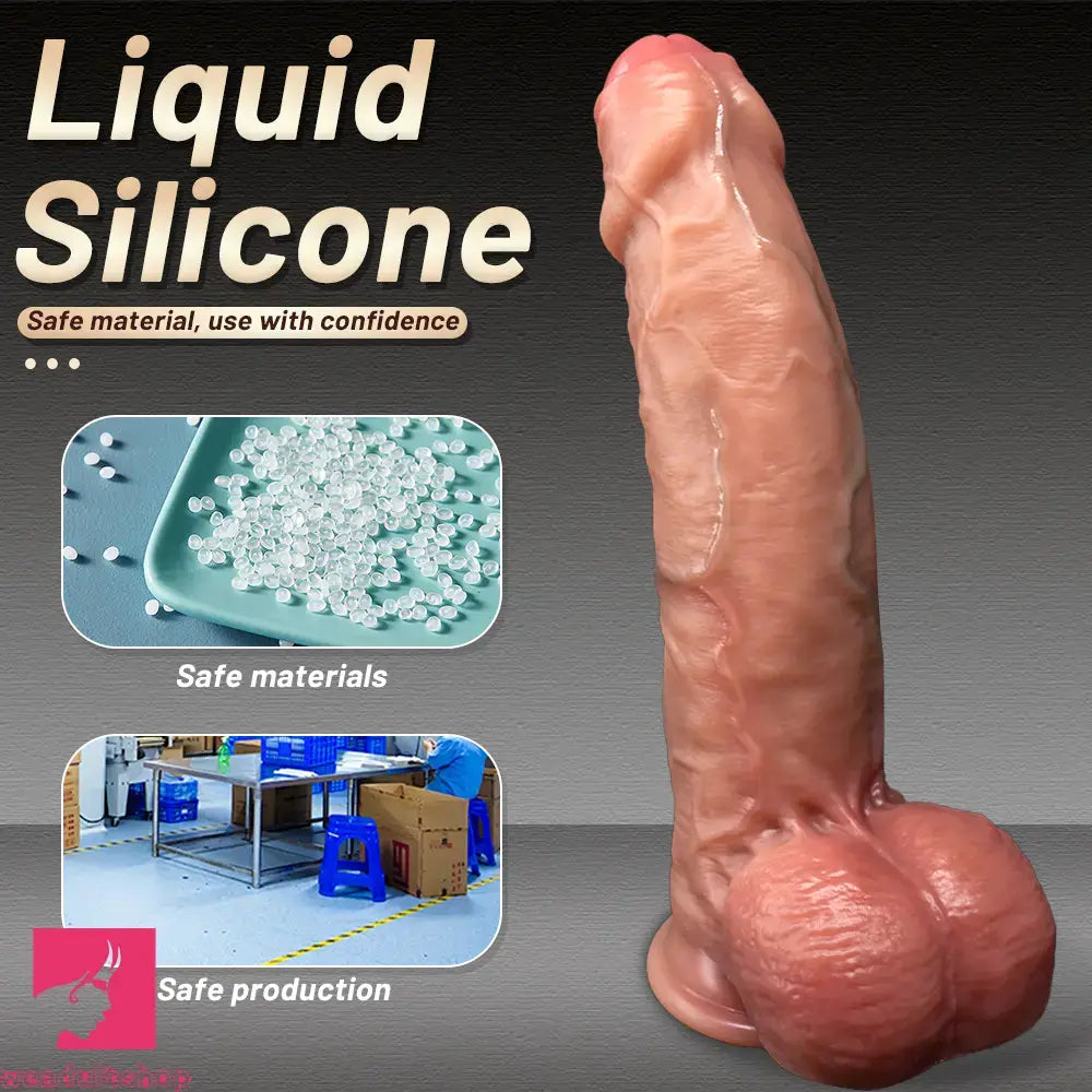 7.87in 9.25in 10.62in Uncut Realistic Strap on Soft Dildo For Vaginal Love