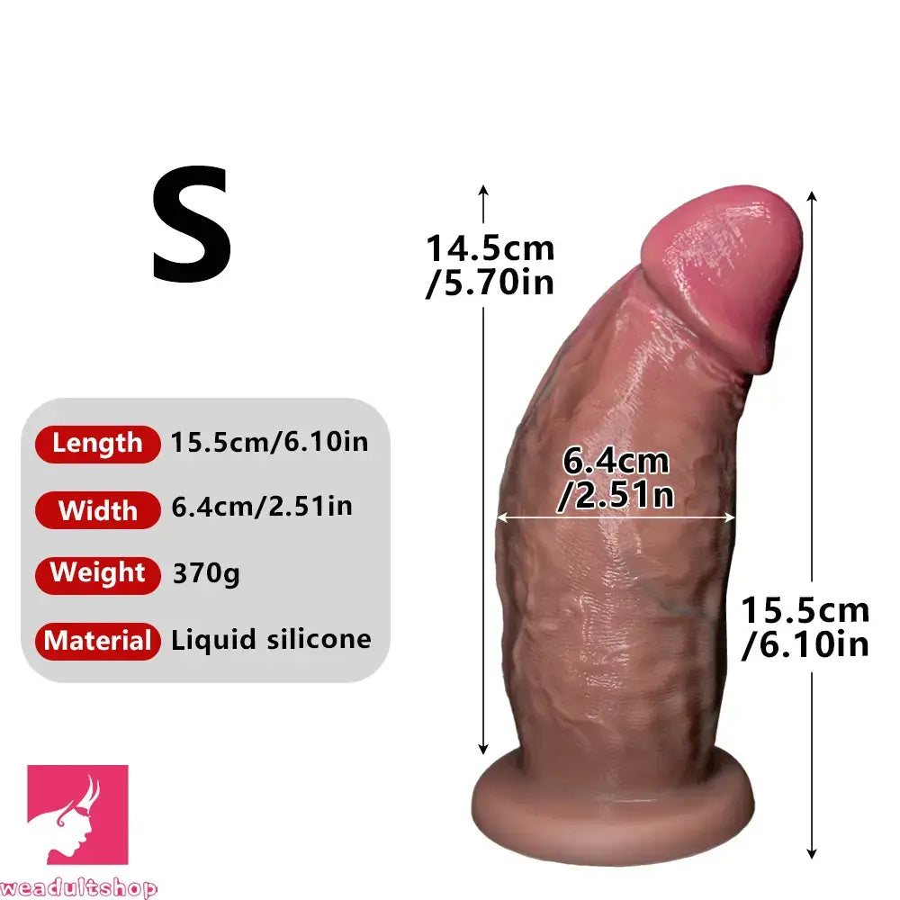 6.1in 7.08in 8.26in 9.05in 9.84in Realistic Thick Strap on Silicone Dildo