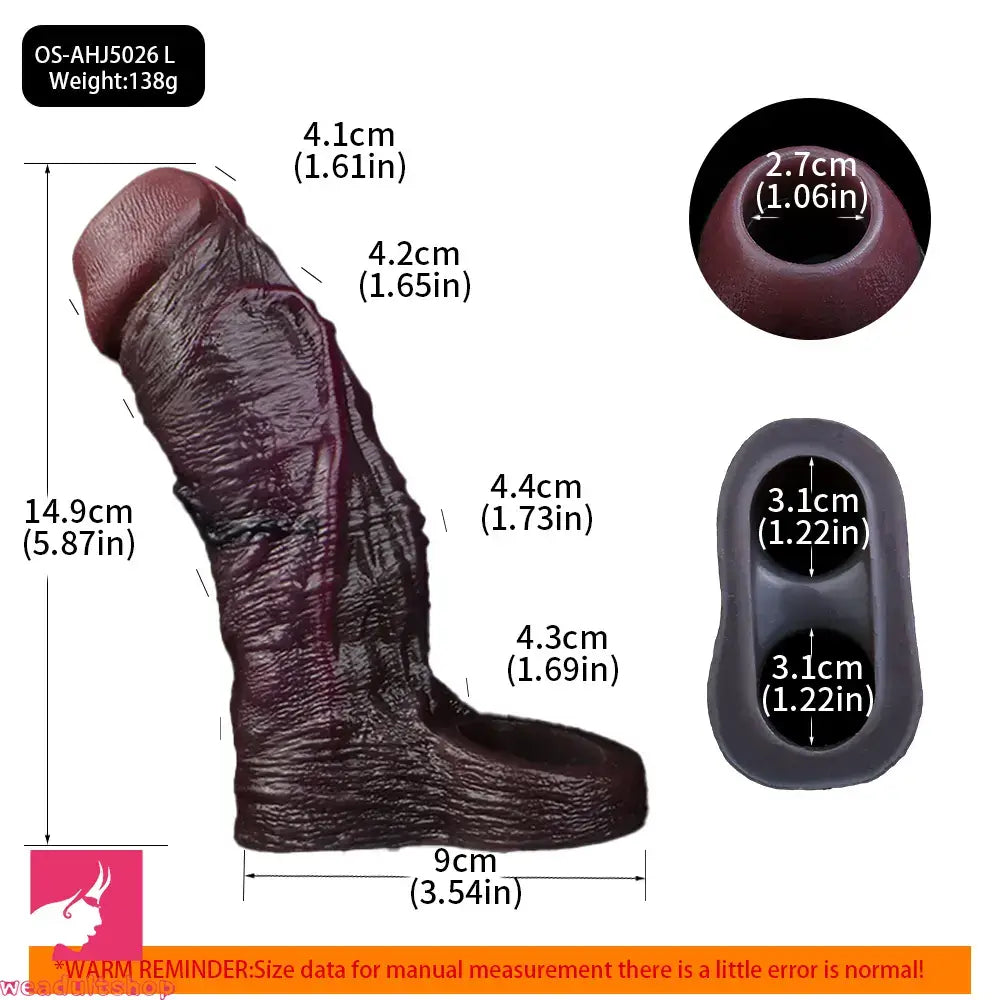 3.94in 4.61in 5.87in 6.5in Real Silicone Cock Sleeve Dildo Adult Cock Toy