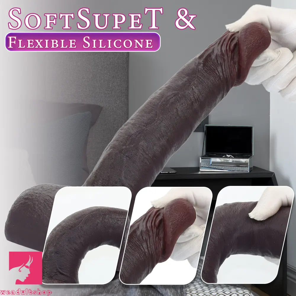 11.35in Real Feeling Dual Density Silicone Big Dildo Vaginal Prominent Texture