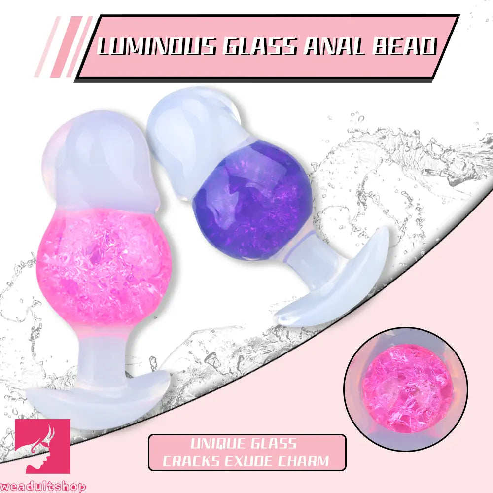 4.96in Luminous Silicone Anal Beads Dildo Anal Sex Toy For Adult Cock