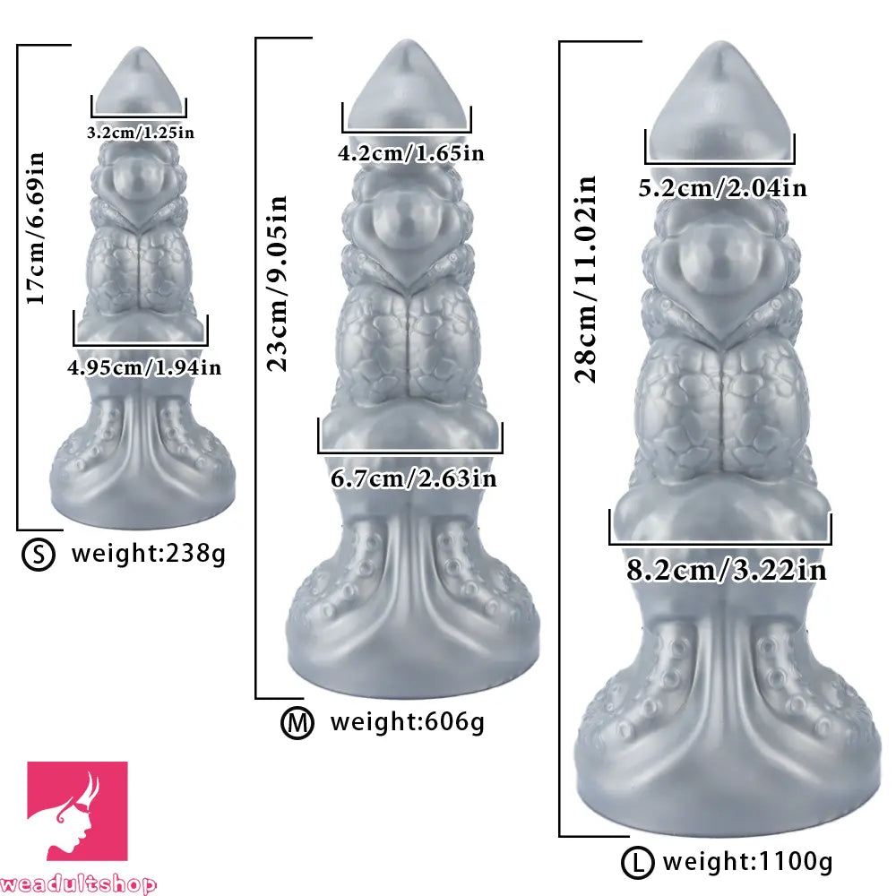 6.69in 9.05in 11.02in Dragon Tentacle Monster Silicone Butt Plug Solo Dildo