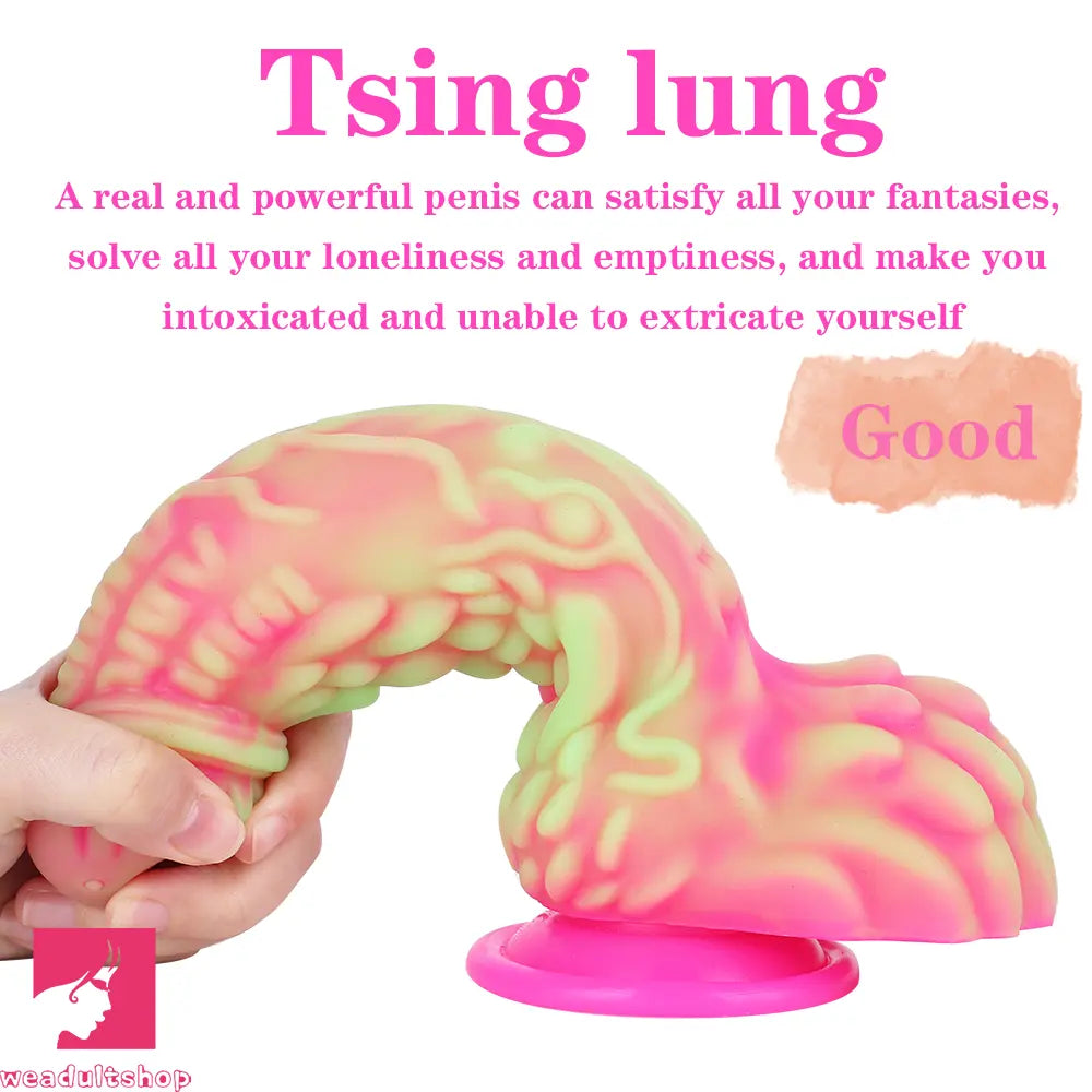 8.66in Dragon Monster Liquid Silicone Soft Big Dildo For Cock Pleasure