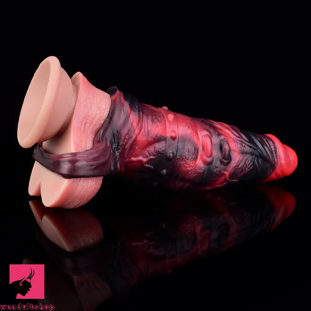 5.98in 7.09in Silicone Cock Sleeve Spiked Hollow Vibrating Odd Cock Dildo