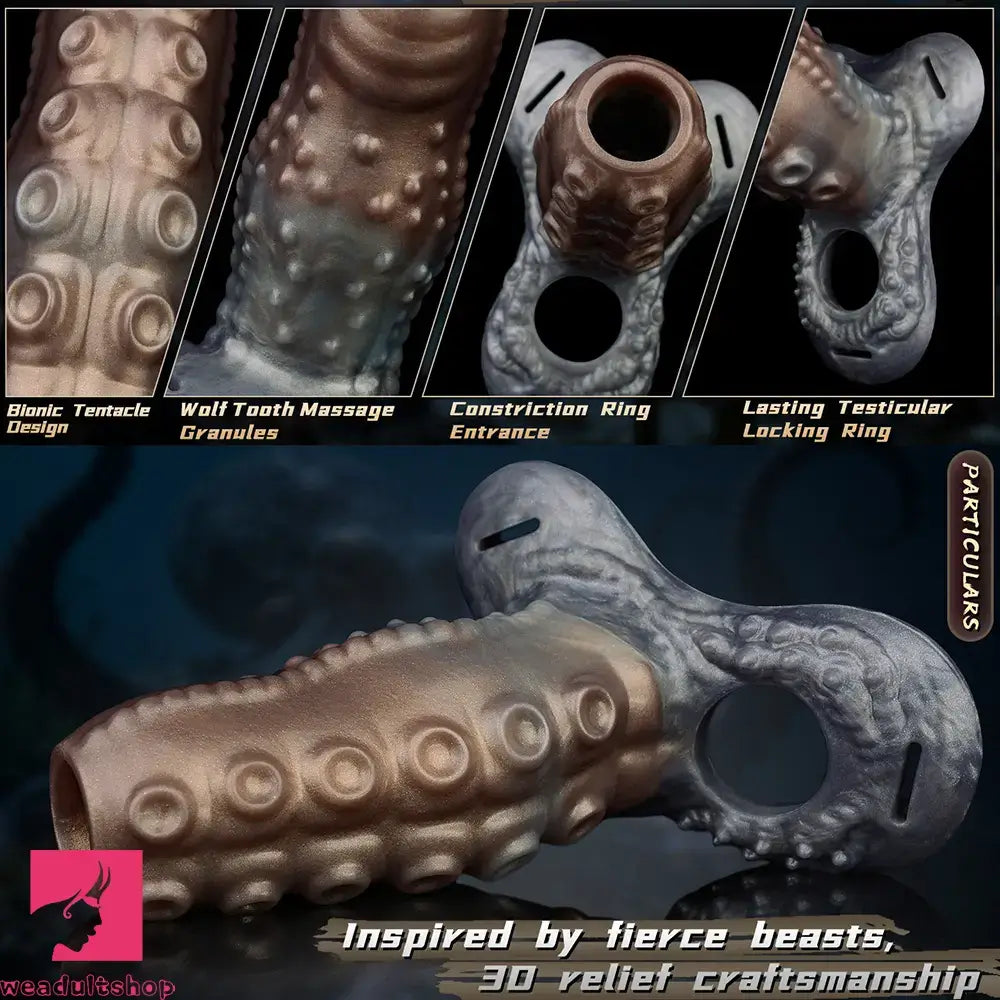 4.02in 4.76in 6.06in 6.69in Tentacle Strap on Hollow Penis Sleeve Dildo