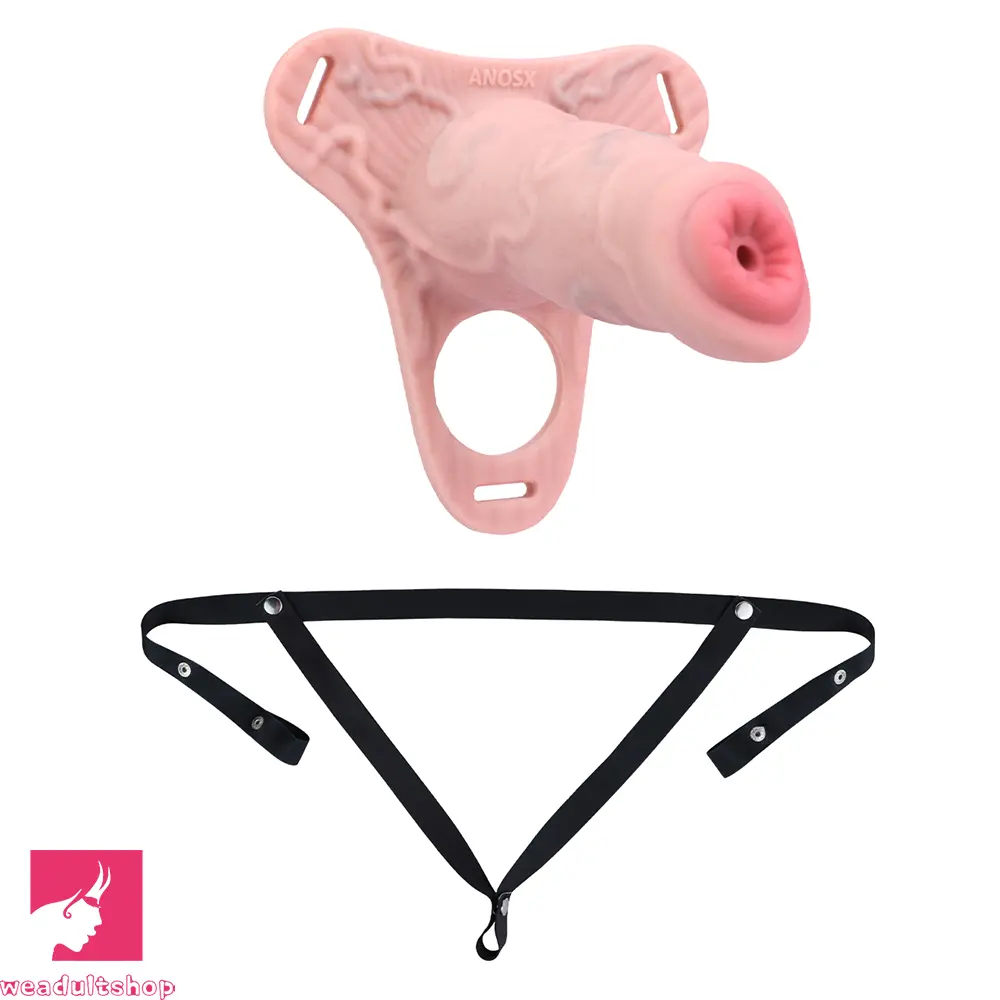 4.92in Silicone Animal Penis Cage Strap on Chastity Dildo Lock Cock Ring