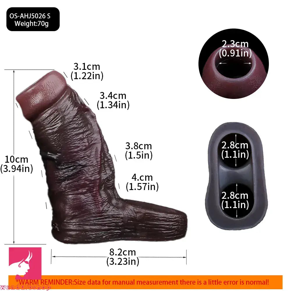 3.94in 4.61in 5.87in 6.5in Real Silicone Cock Sleeve Dildo Adult Cock Toy