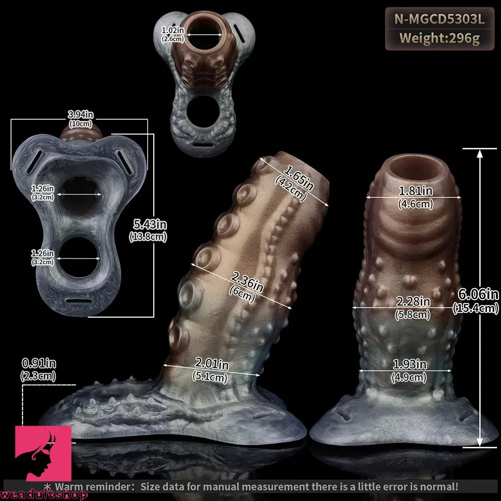 4.02in 4.76in 6.06in 6.69in Tentacle Strap on Hollow Penis Sleeve Dildo
