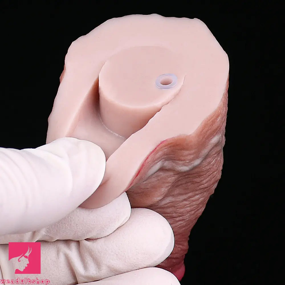 7.16in Double Density Silicone Soft Ejaculating Dildo For Suction Cup Cock