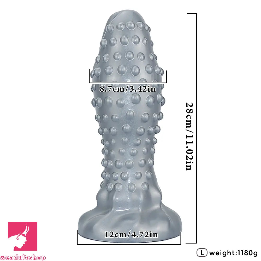 6.29in 8.66in 11.02in Spiked Stripe Silicone Butt Plug Odd Dildo Vagina Dilator
