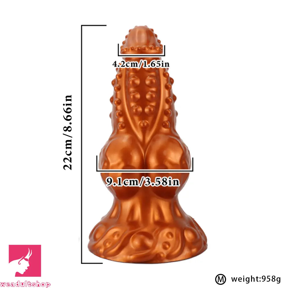 6.69in 8.66in 11.41in Spiked Tentacle Knot Silicone Big Comfortable Dildo