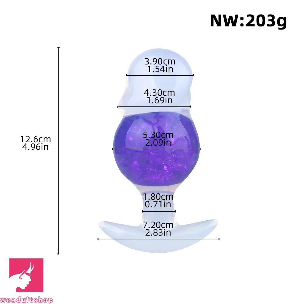 4.96in Luminous Silicone Anal Beads Dildo Anal Sex Toy For Adult Cock