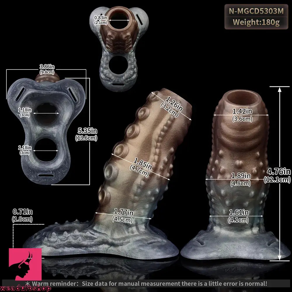 4.02in 4.76in 6.06in 6.69in Tentacle Strap on Hollow Penis Sleeve Dildo