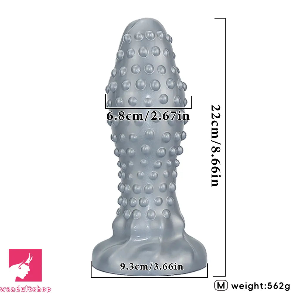 6.29in 8.66in 11.02in Spiked Stripe Silicone Butt Plug Odd Dildo Vagina Dilator