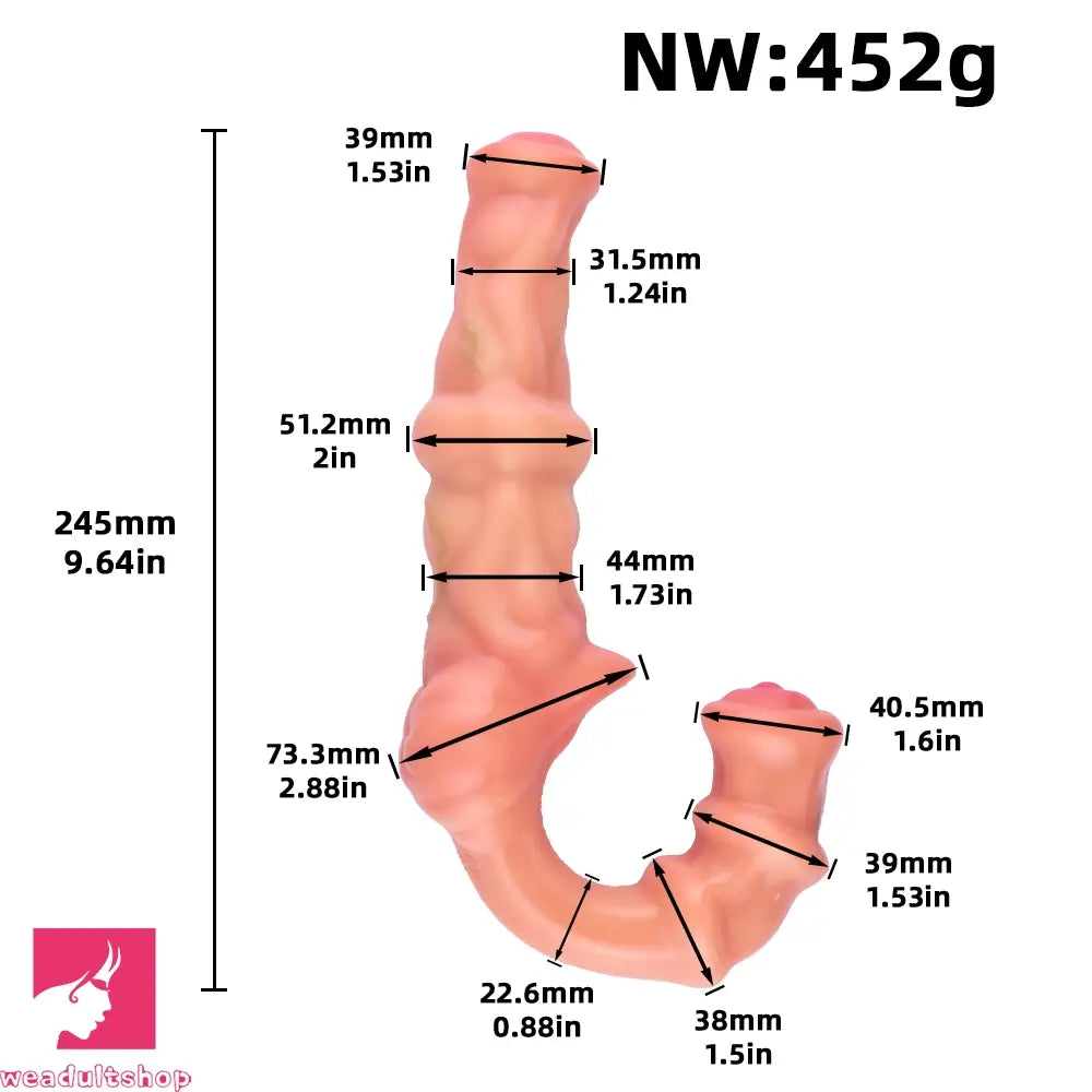 9.64in Strapless Strap on Silicone Soft Dildo For Anal Vaginal Fucking Sex