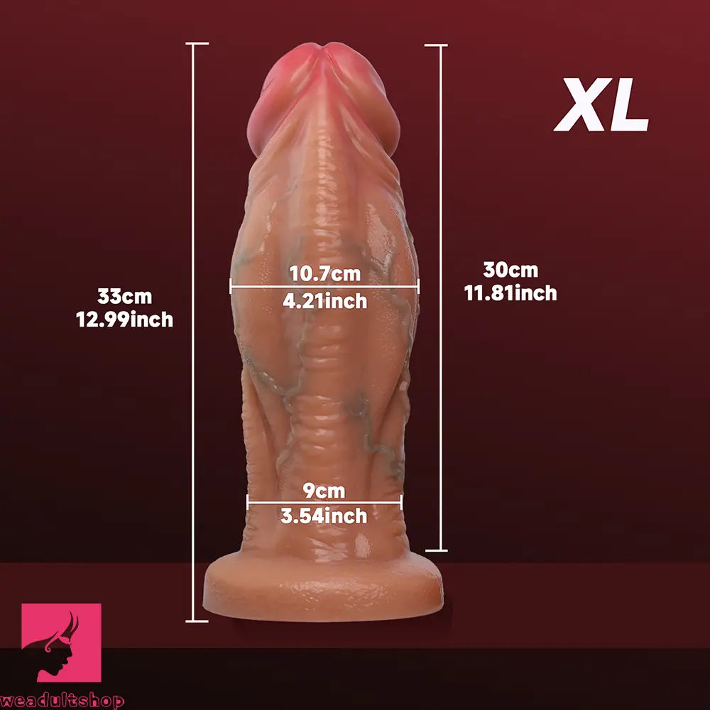 6.69in 8.66in 10.24in 11.42in 12.99in Thick Glans Real Veins Flirting Toy Dildo