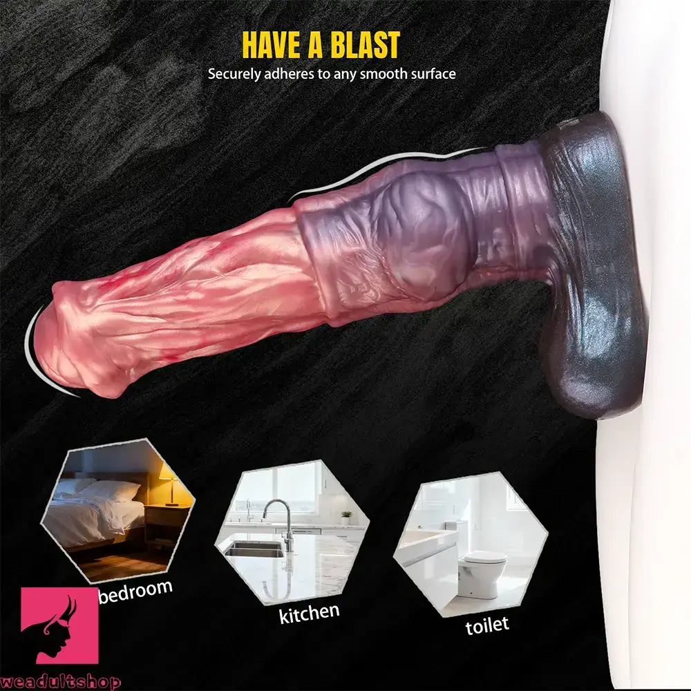 8.74in 10.66in 13.3in Fantasy Dual Layer Silicone Muscle Horse Cock Dildo