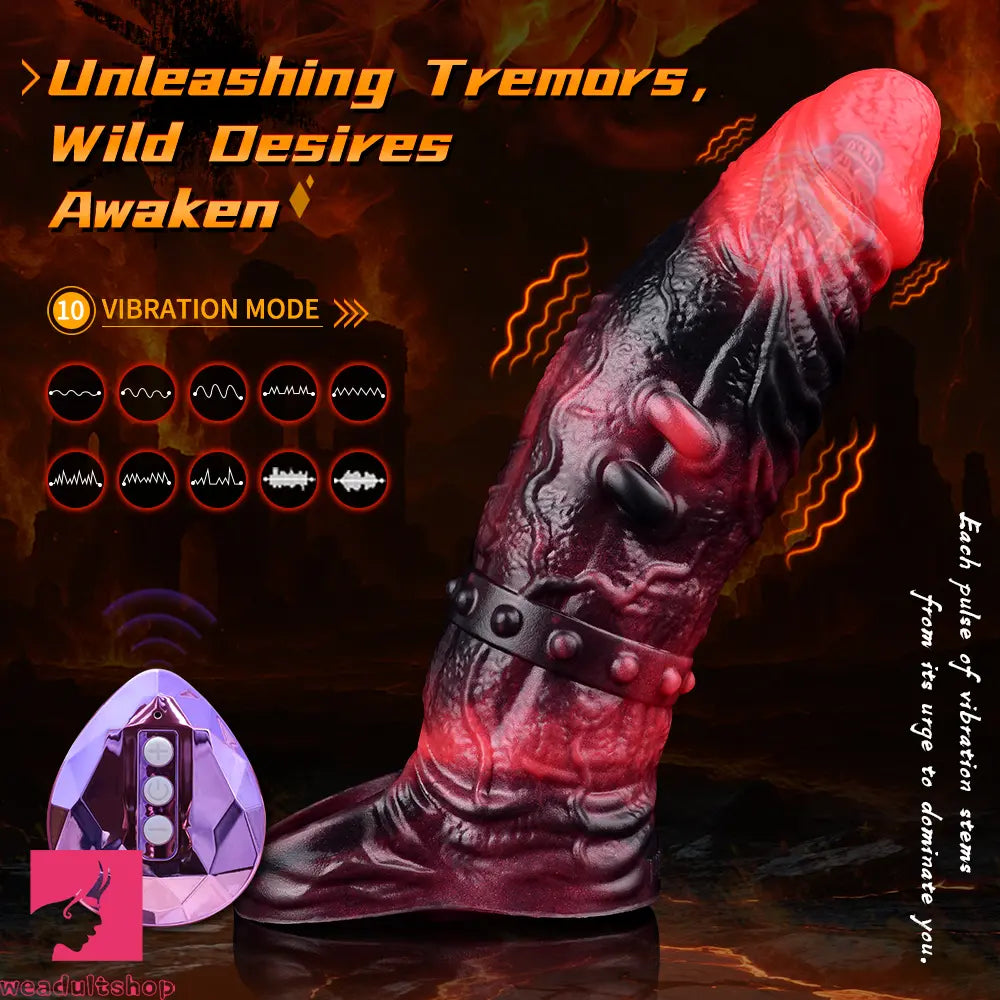 5.98in 7.09in Silicone Cock Sleeve Spiked Hollow Vibrating Odd Cock Dildo
