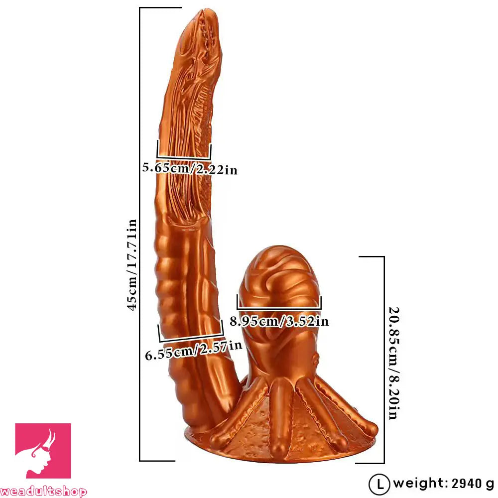 11.81in 17.7in Dual Ended Alien Anal Plug Soft Fantasy Dildo Anal Massage Dilator