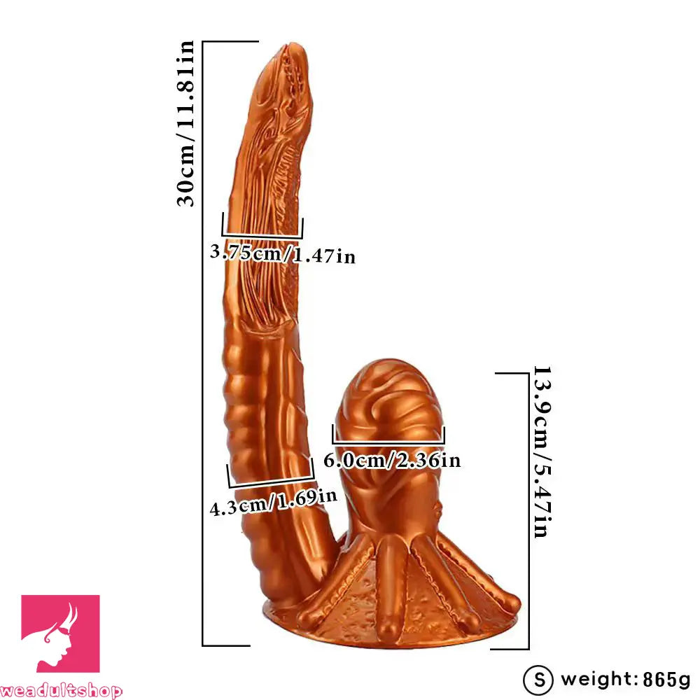 11.81in 17.7in Dual Ended Alien Anal Plug Soft Fantasy Dildo Anal Massage Dilator