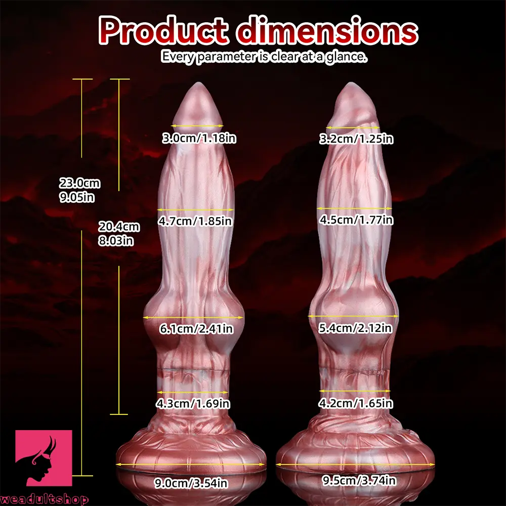 9.05in Inflatable Detachable Dual Layer Dildo High Elasticity Anal Sex Toy