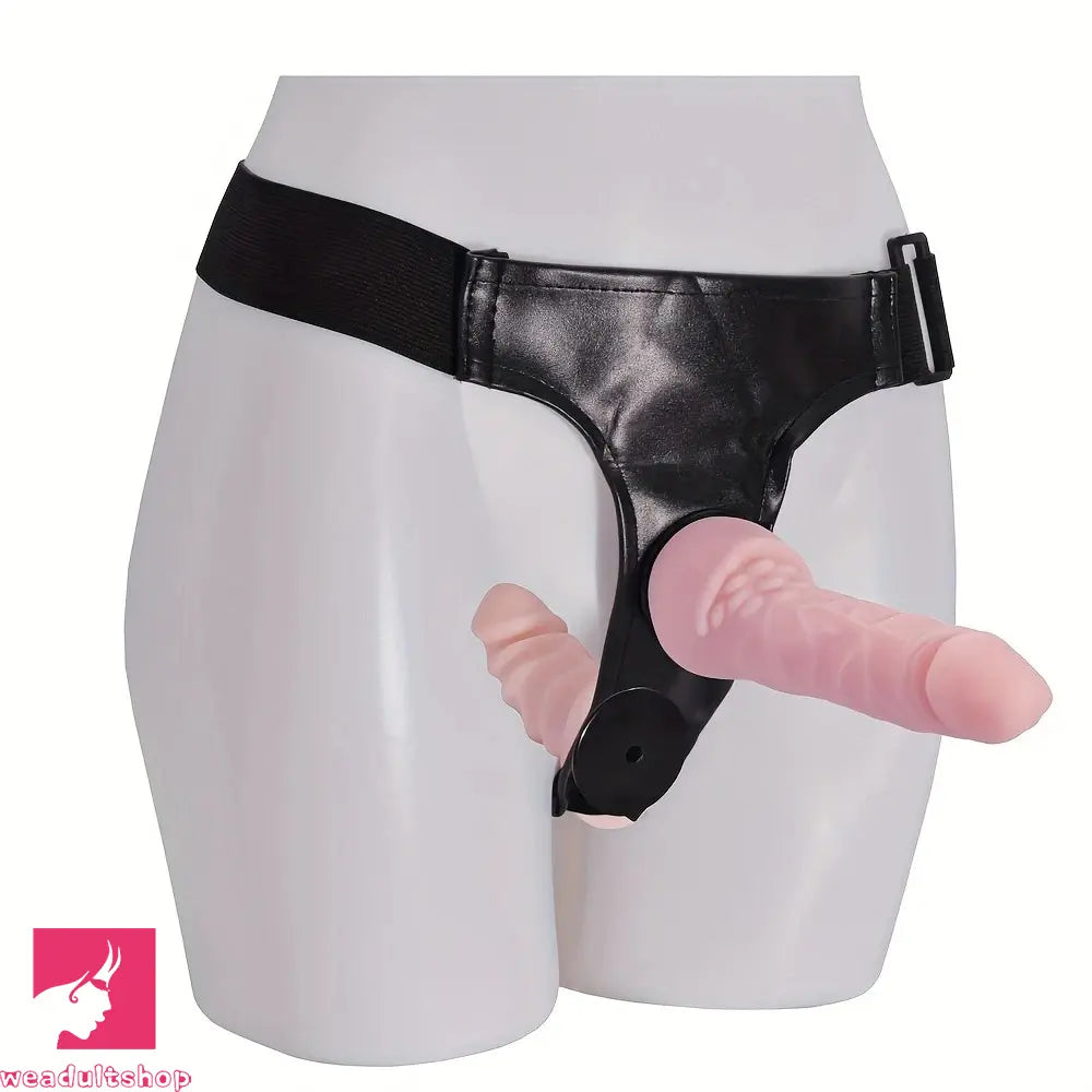 4.3in 6.5in Strap On Dildo Wearable Hollow Harness 2 Removeable Dildos