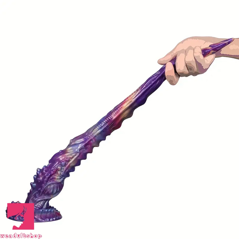 21.25in Ultra Long Deep Anal Wolf Fang Monster Spiked Soft Cock Dildo