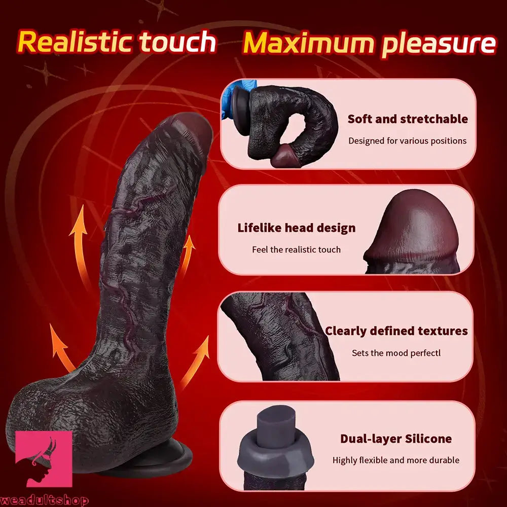 8.34in Real Curved Dual Density Silicone Soft Dildo Pleasure Couple Anal Play