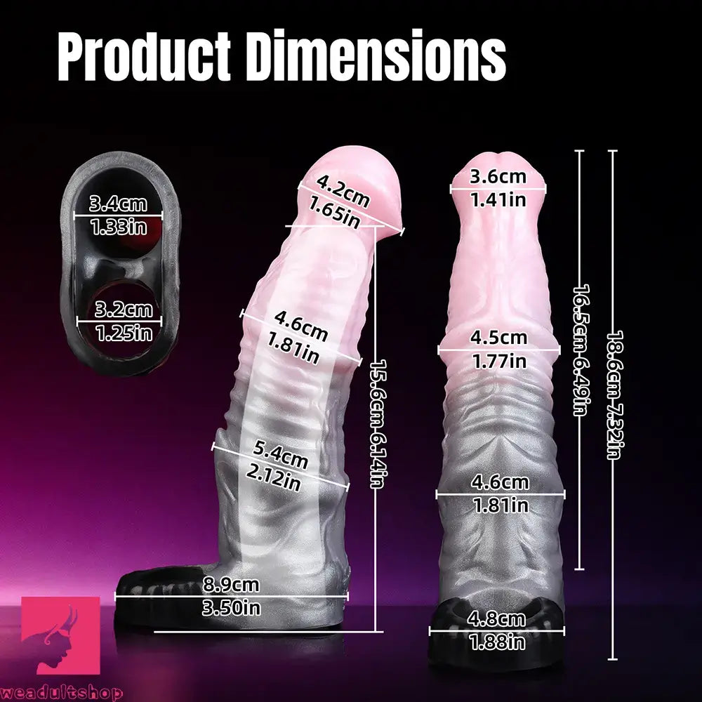7.32in Horse Cock Sleeve Dildo Thickening Penis Sleeve Soft Armor Design