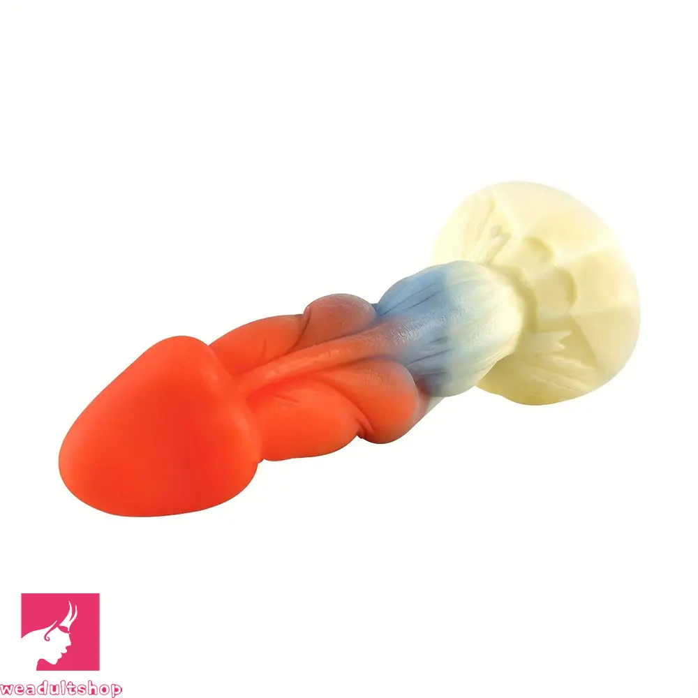 6.8in Gradient-Colored Realistic Alien Soft Touch Fantasy Spiral Dildo