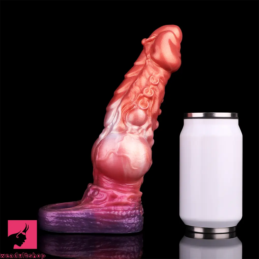 6.85in 8.11in 9.84in Dragon Monster Knot Silicone Dildo For Sleeve Sheath