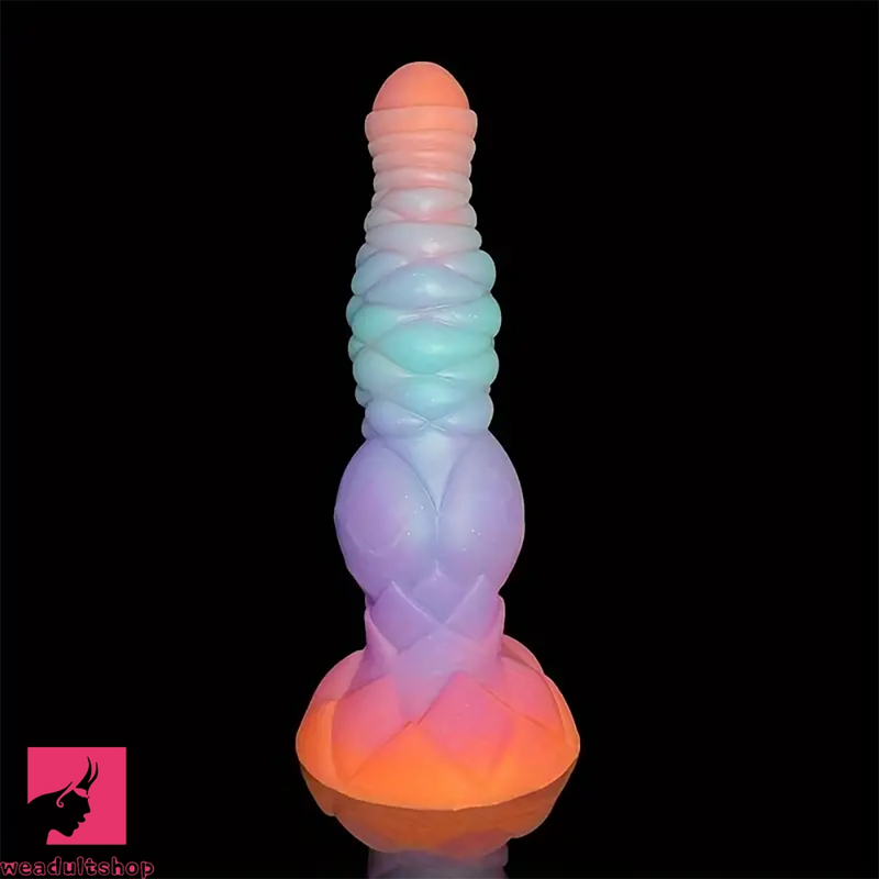 9.84in Silicone Luminous Big Dildo Animal Knot Anal Glow In Dark Prostate