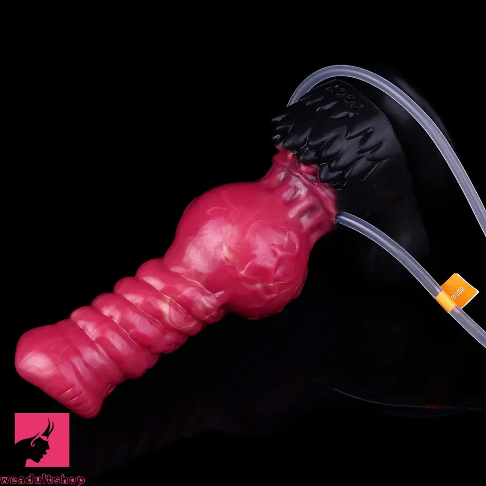 8.26in Horse Knotted Silicone Soft Big Dildo Ejaculating Penis Sex Toy