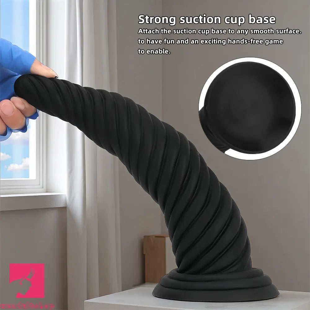 8.26in 10.43in 12in Silicone Thread Black Big Soft Dildo Anal Masturbator