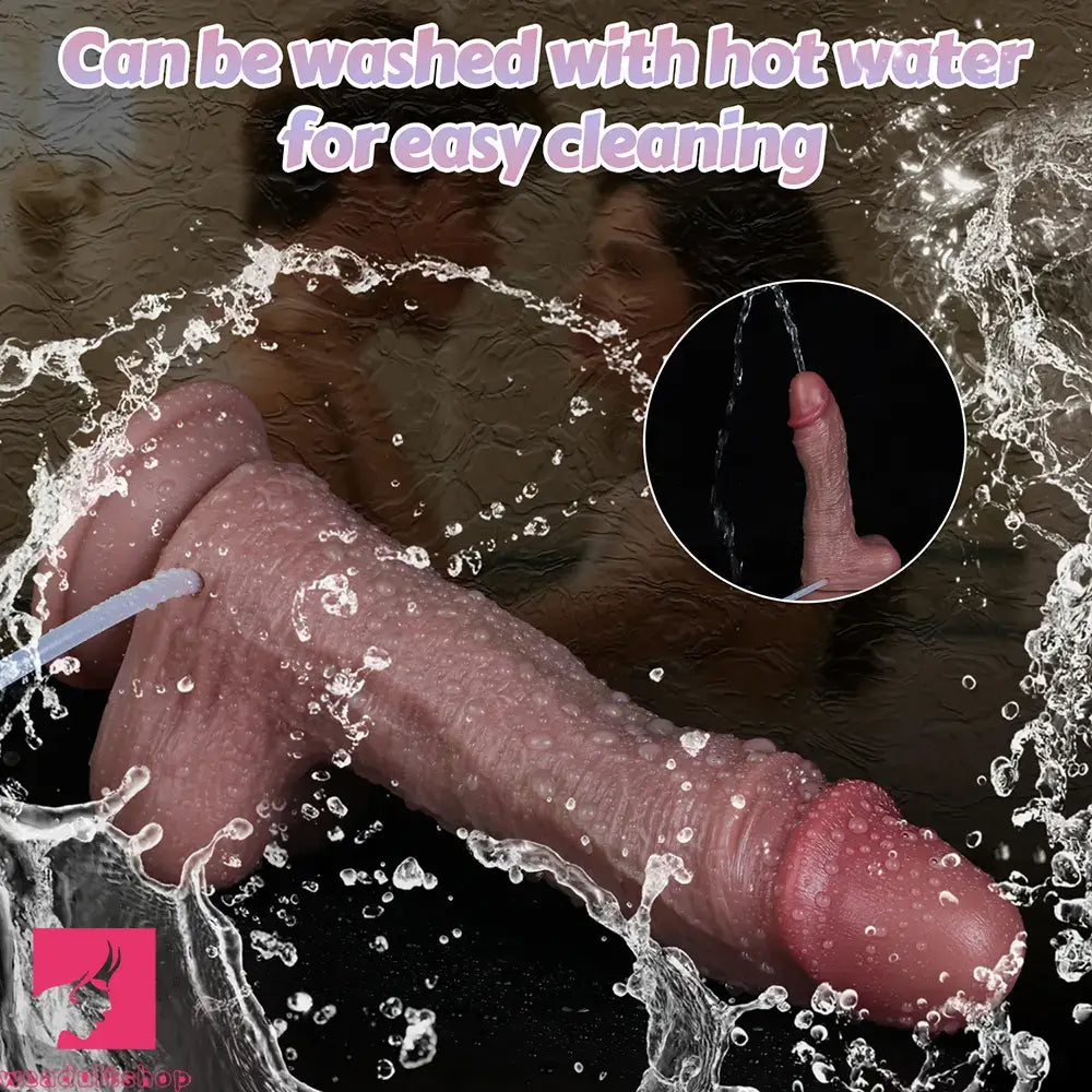 8.58in Dual Layer Highquality Material Soft Strap on Ejaculating Dildo